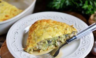 рецепт запеканки из кабачков с курицей и грибами