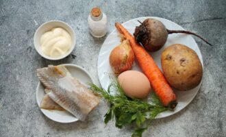 продукты для салата рыба под шубой