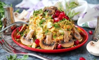 рецепт салата с шампиньонами и яйцами