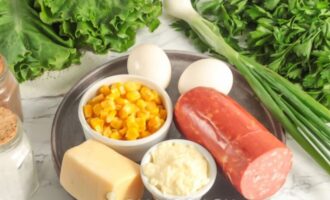 продукты для приготовления салата ёжик