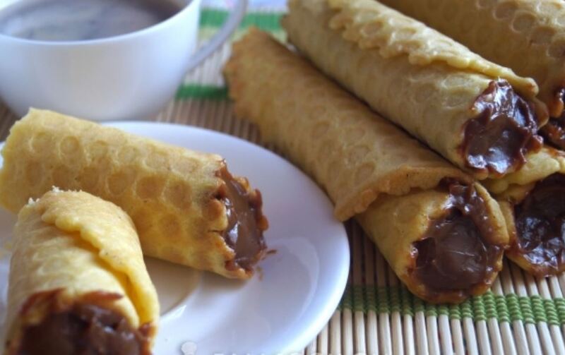 вафельные трубочки со сгущенкой